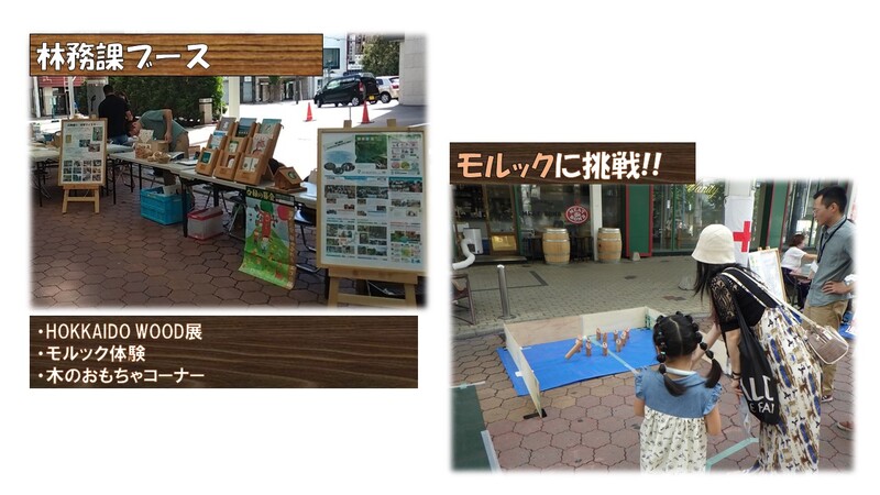 林務課　HOKKAIDOWOOD PRコーナー、モルック体験コーナー