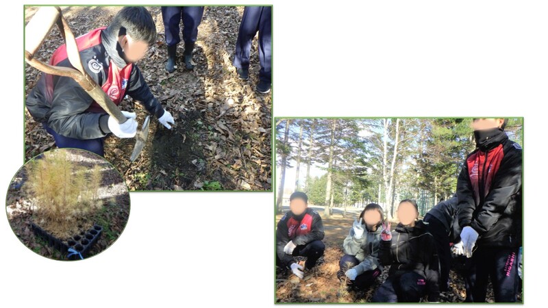 札内東中学校　植樹・育樹教育
